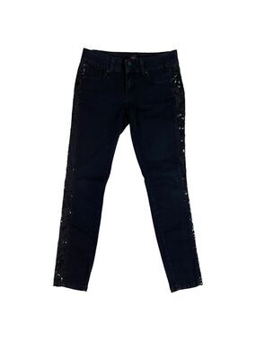 2B bebe black jeans lightweight skinny sequins embellishments skinny mid rise 27